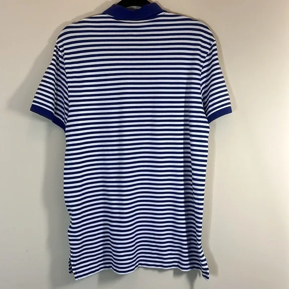 Polo Golf by Ralph Lauren Blue & White Pro-Fit Striped Shirt with Green Pony - Picture 6 of 8